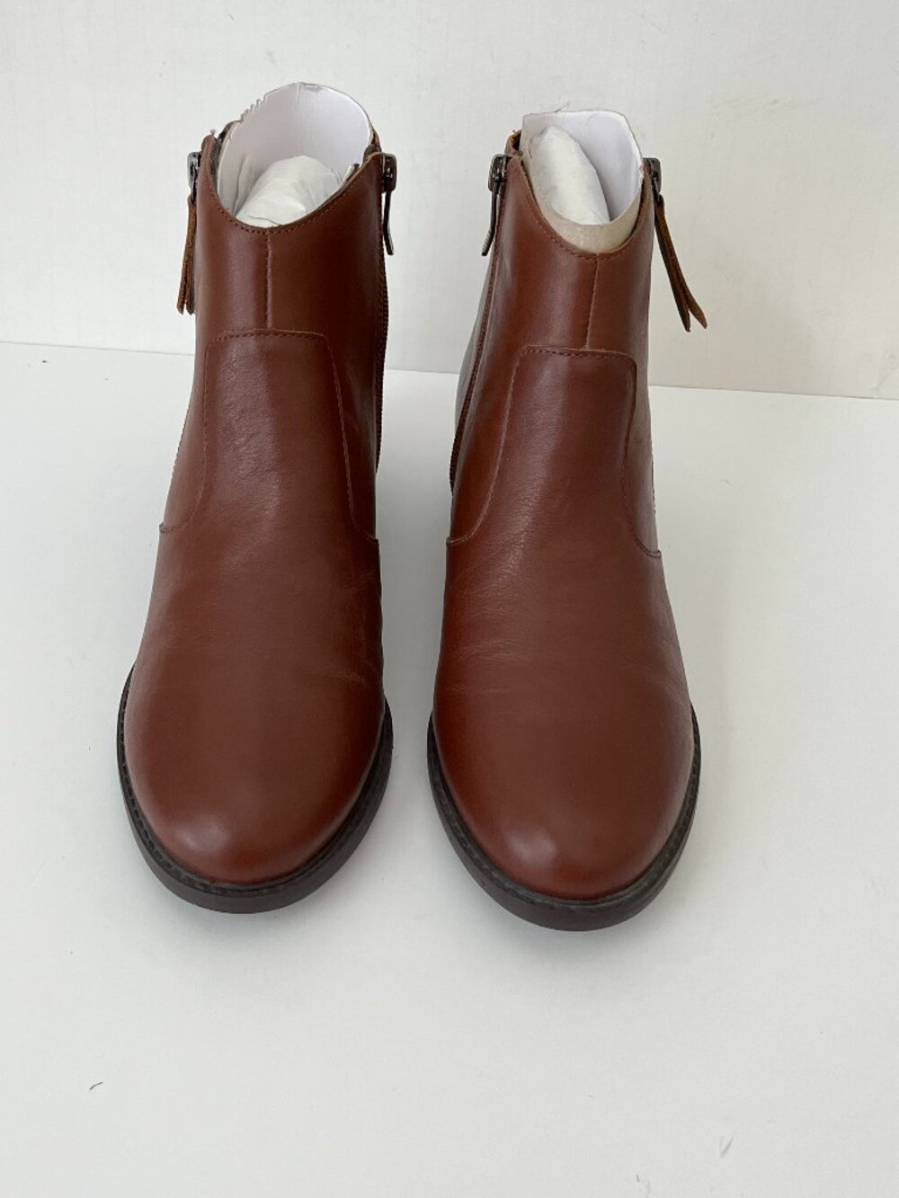Easy Spirit Lacy Brown Leather Western Zipper Ankle Boots ~ Women's Size 9.5 W